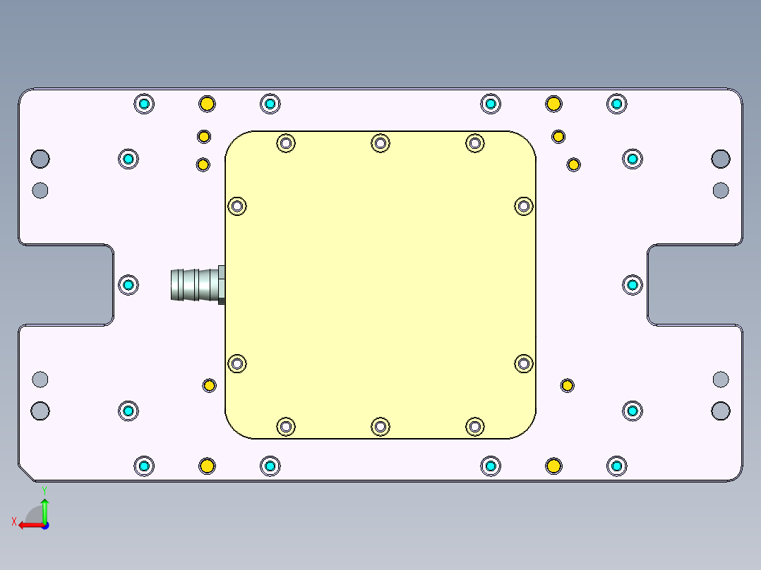 四轴笔记本电脑外壳精铣外形治具模型三维+CAD后视图