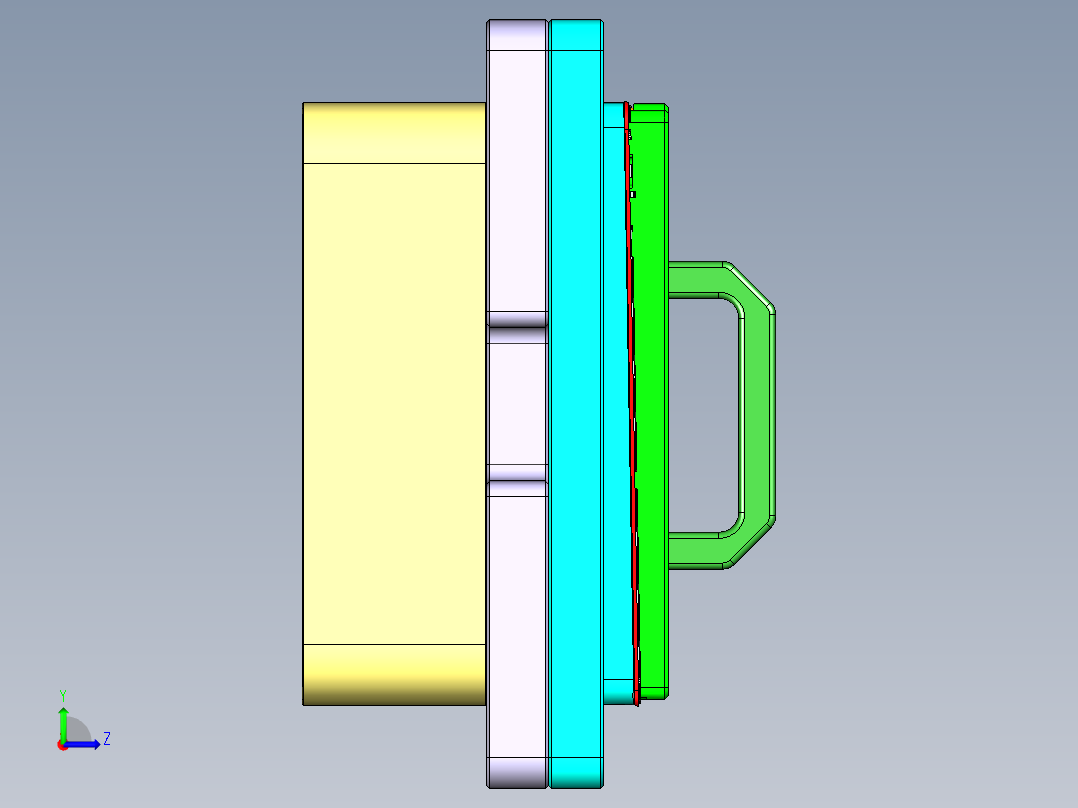 四轴笔记本电脑外壳精铣外形治具模型三维+CAD左视图