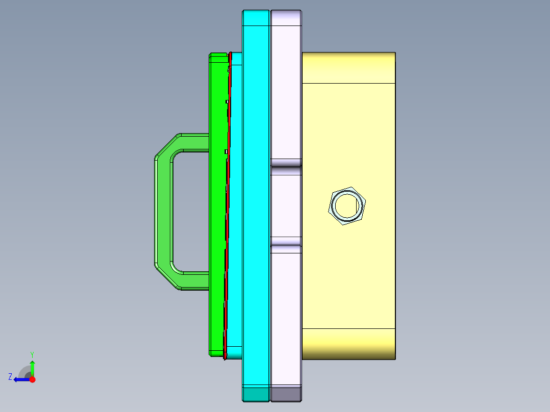 四轴笔记本电脑外壳精铣外形治具模型三维+CAD右视图
