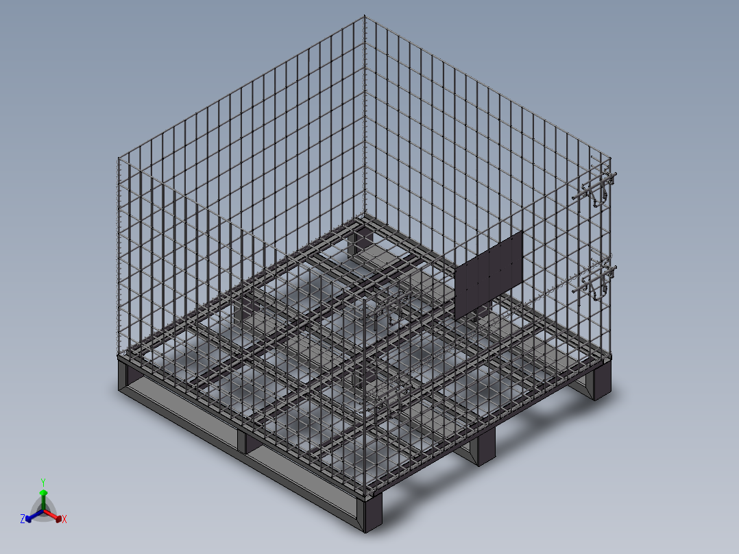 自动化立体仓库3D模正等轴测图