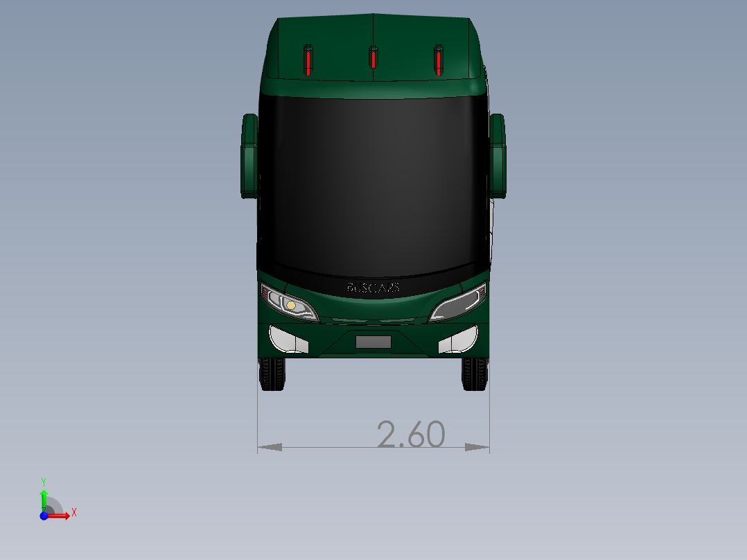 客车、公交车(3)前视图