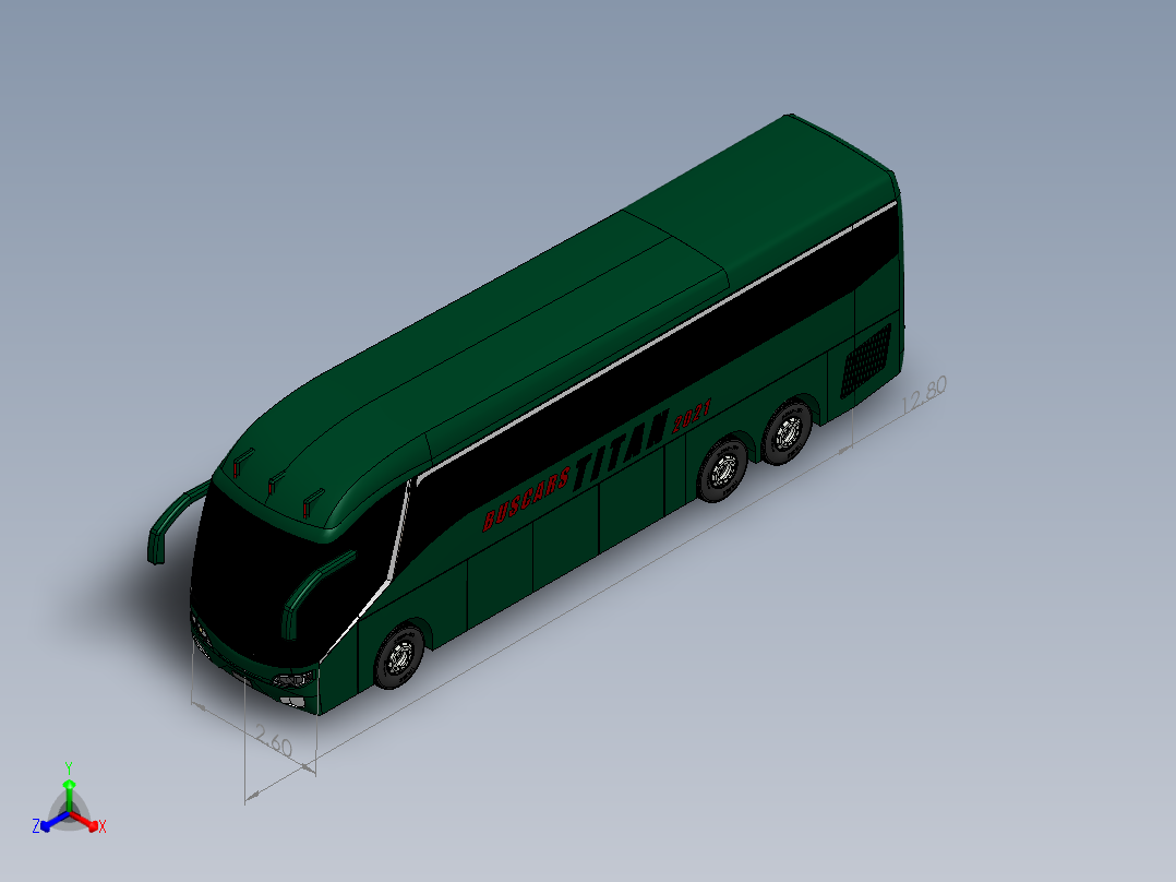 客车、公交车(3)正等轴测图