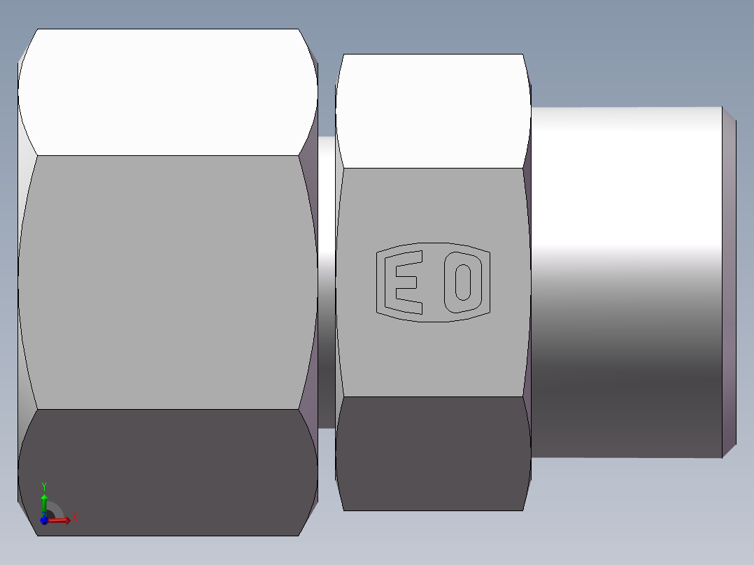 直通同径度接头、2D-24前视图