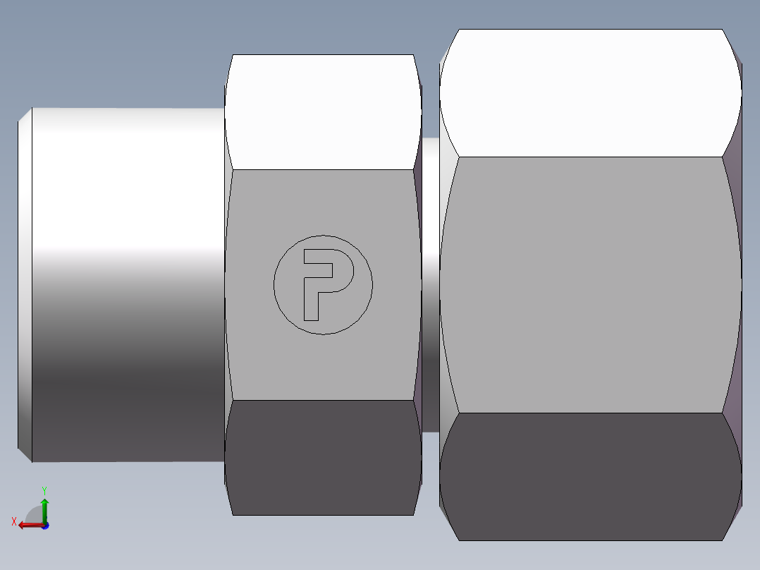 直通同径度接头、2D-24后视图