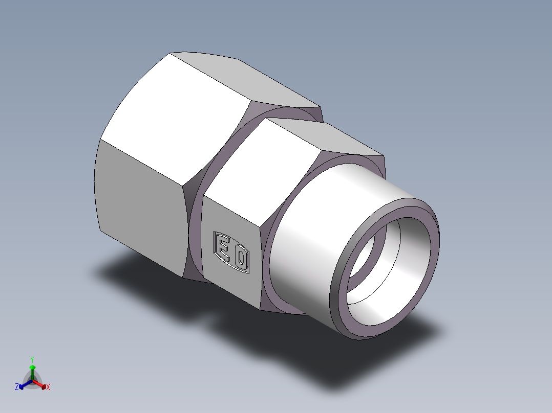 直通同径度接头、2D-24正等轴测图