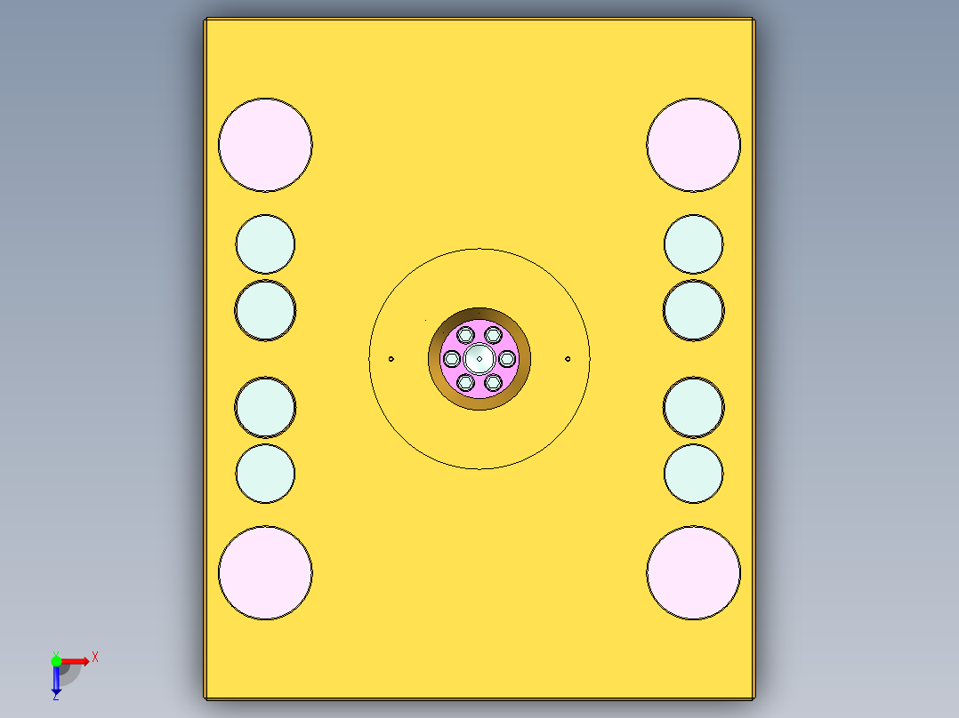 注塑模具、模具(58)俯视图