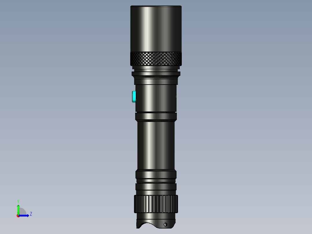 便携移动强光手电筒设计左视图