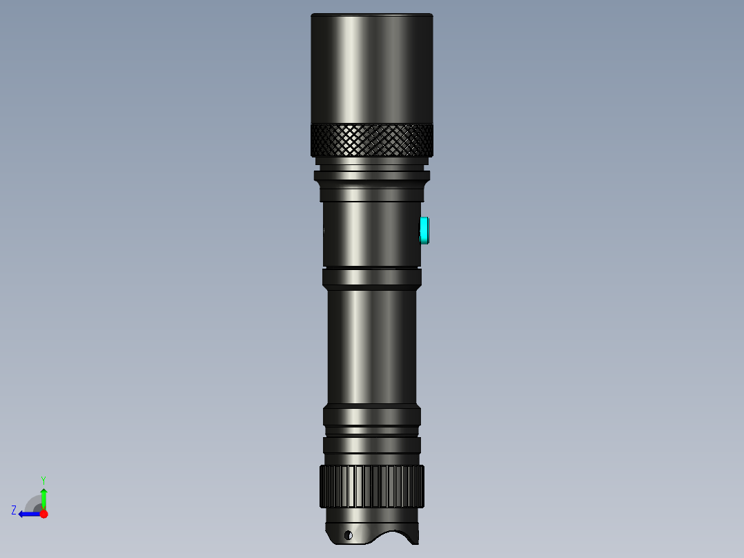 便携移动强光手电筒设计右视图
