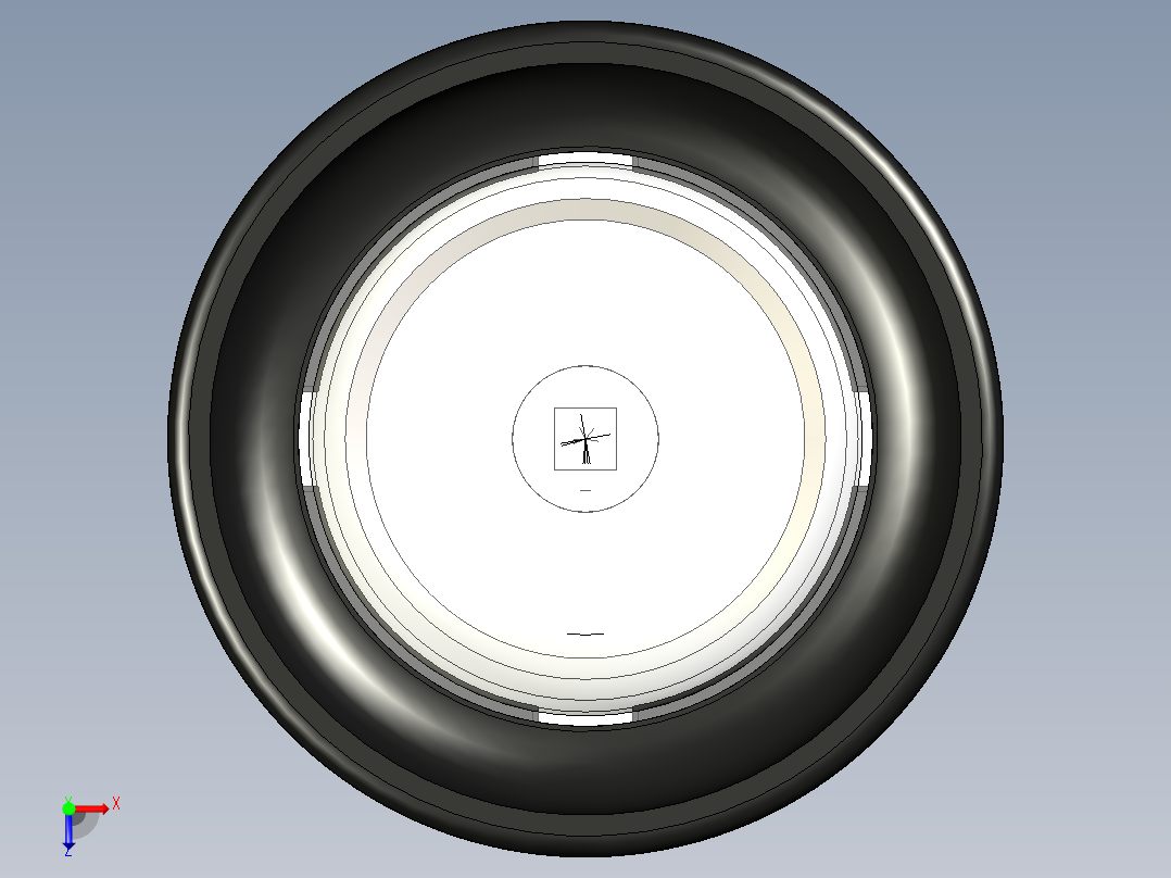 便携移动强光手电筒设计俯视图