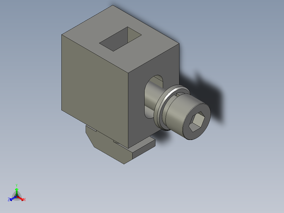 欧标间隔块+螺钉-LXYC-BOSS借用-R20正等轴测图