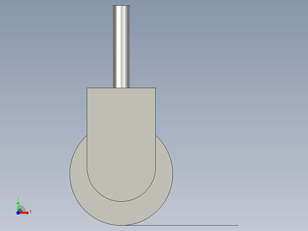 万向轮丝杆型3寸M12-60H100)前视图