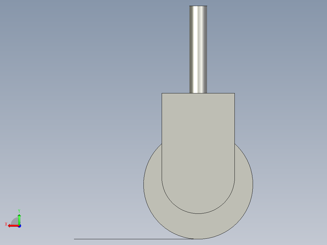 万向轮丝杆型3寸M12-60H100)后视图
