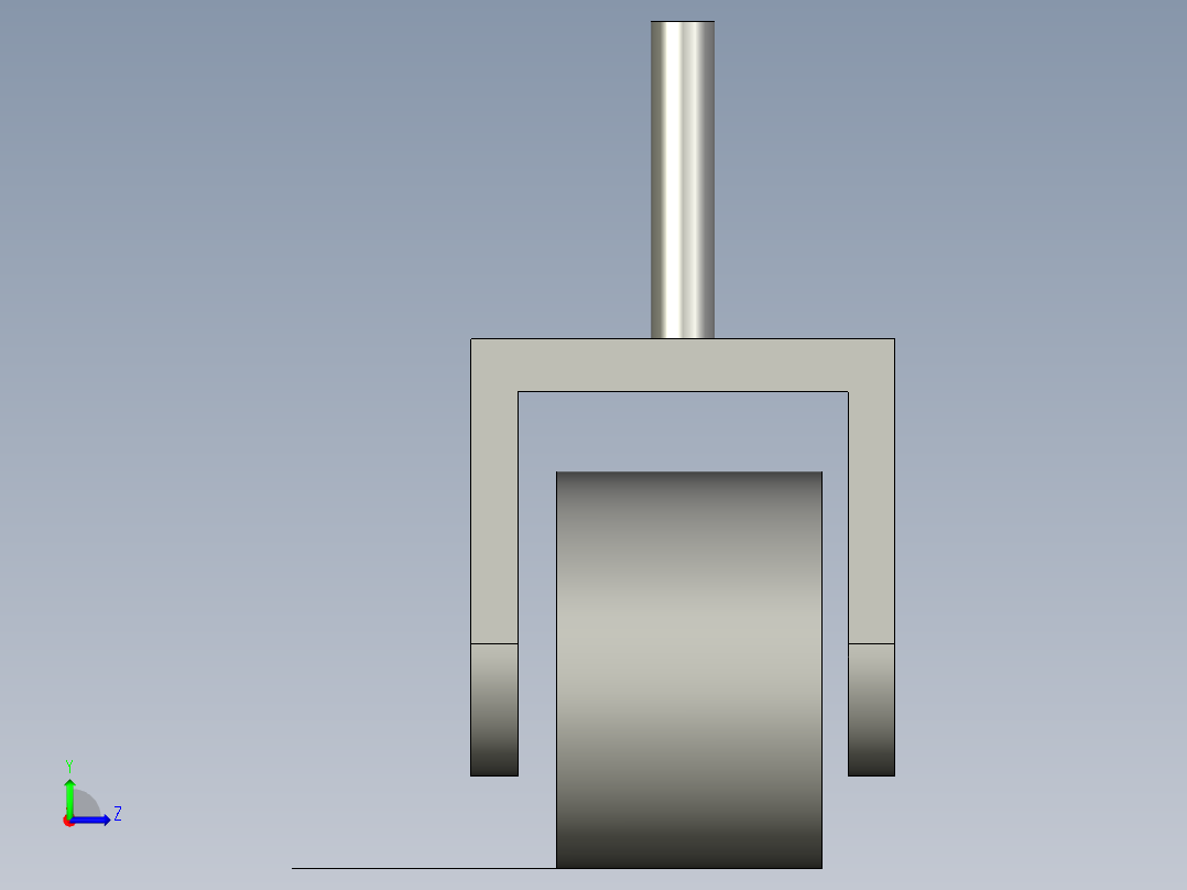 万向轮丝杆型3寸M12-60H100)左视图