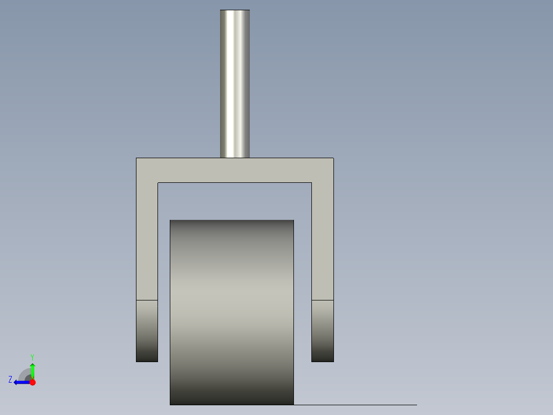 万向轮丝杆型3寸M12-60H100)右视图