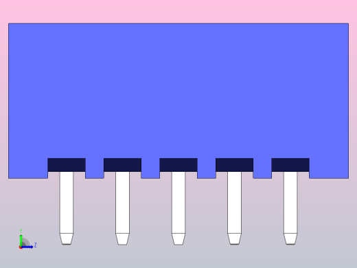 连接器蓝色JST XH 5针2.54 mm左视缩略图