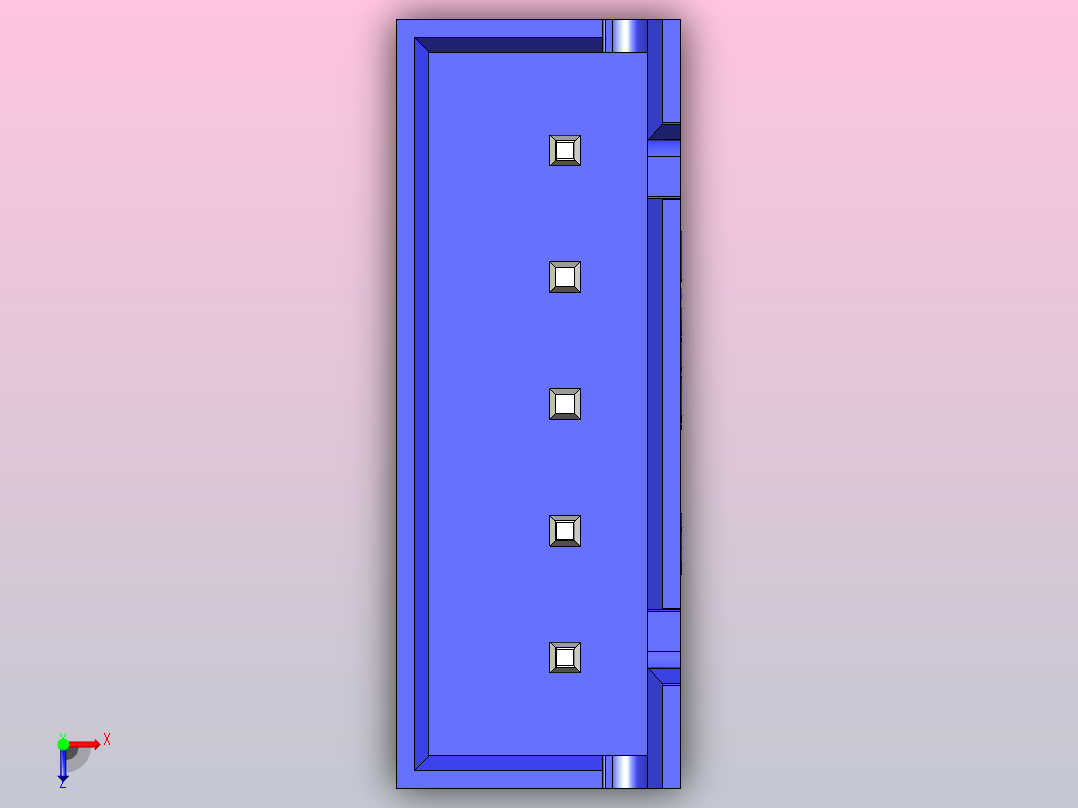 连接器蓝色JST XH 5针2.54 mm俯视图