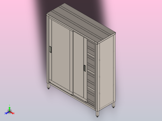 带推拉门的衣柜正等轴测缩略图