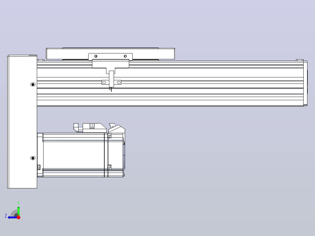 滚珠丝杠直线轴带导轨全封闭TPA-HCR-120D-1610C-L150-MP-Y-P40-N3右视图