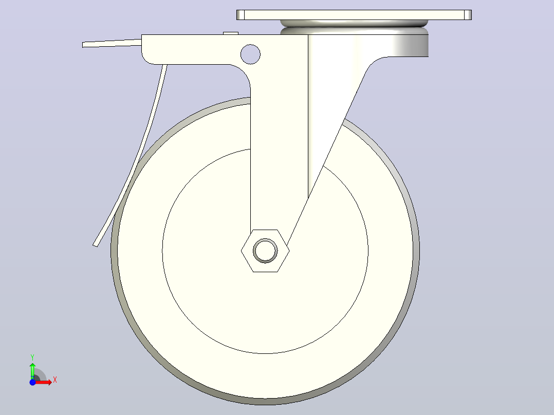 中载型(120~150kg)钢双刹型脚轮[CAHL125-U]前视图