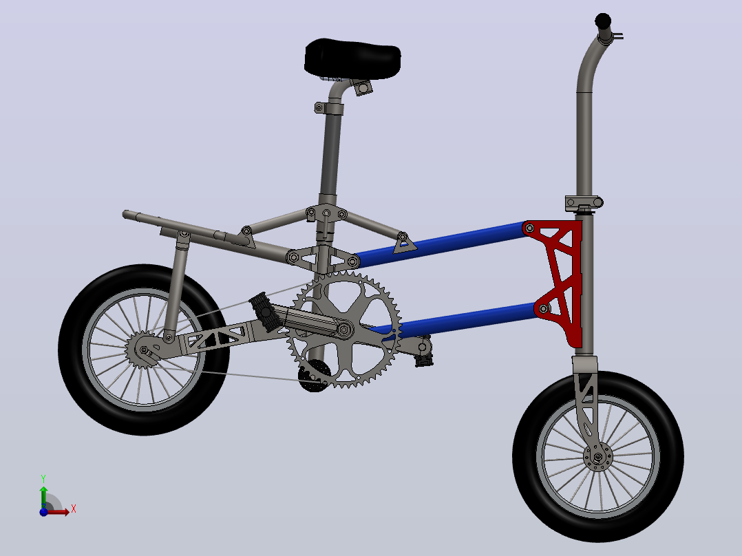 小自行车3D模型前视图