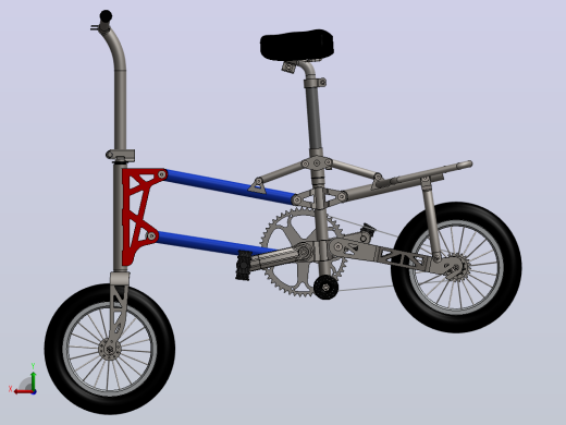 小自行车3D模型后视缩略图