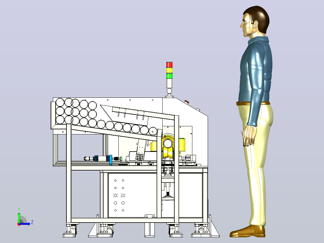 激光切管机设备3D图纸 x_t格式左视图
