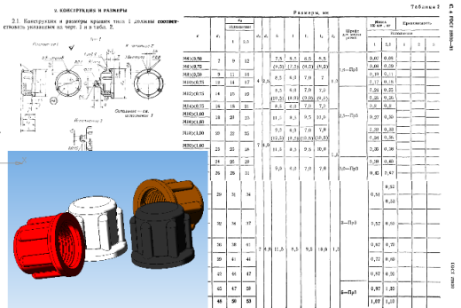 用于带外螺纹M6x0.5 GOST 25930-83的连接器的盖缩略图