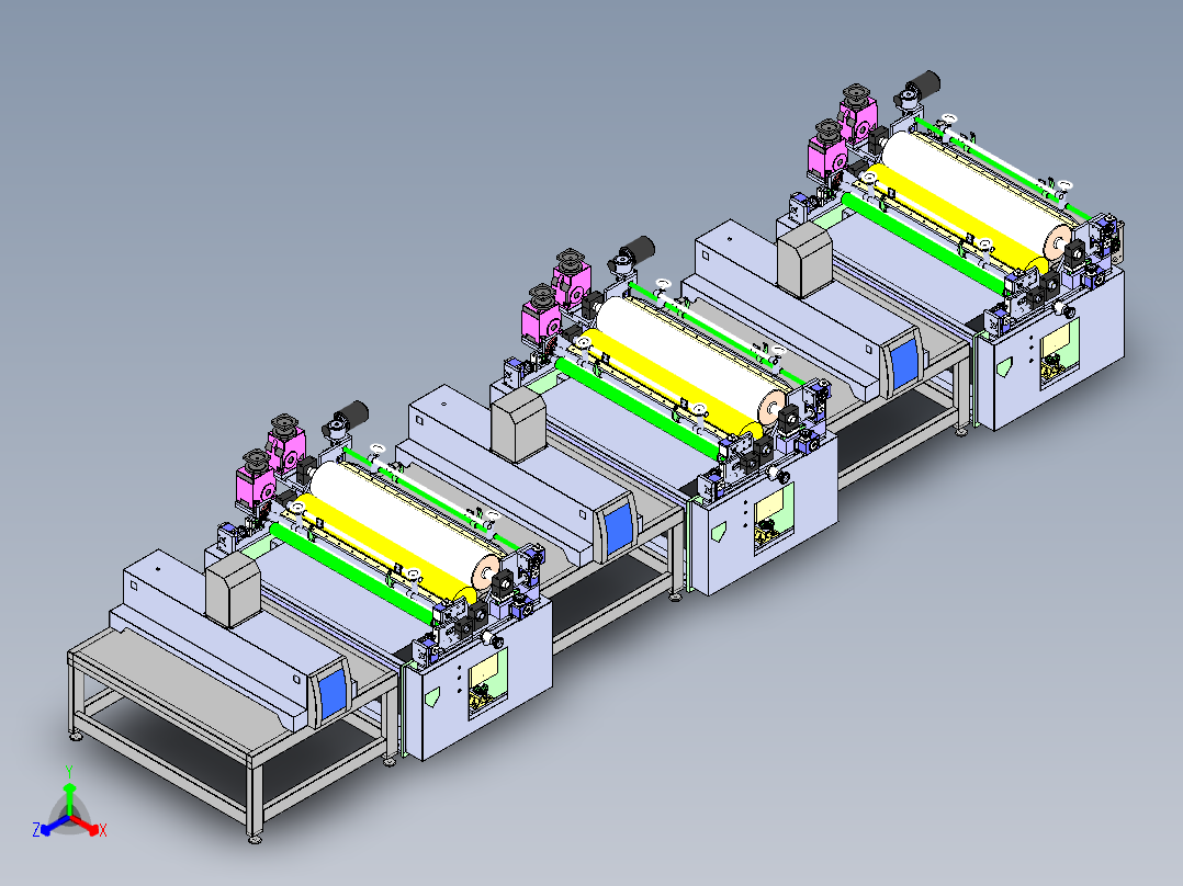 卷材1320印刷机（含bom）sw12可编辑正等轴测图