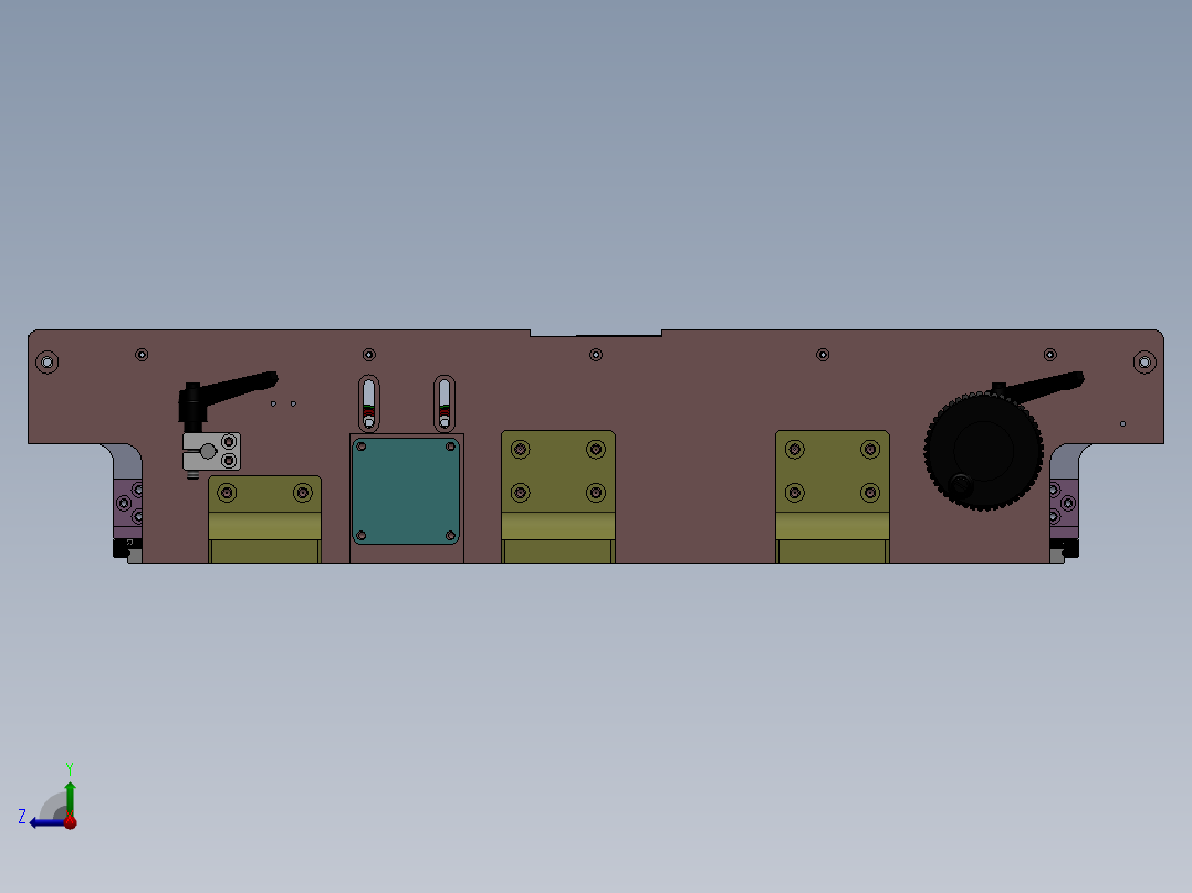 间距可调皮带传送机构右视图