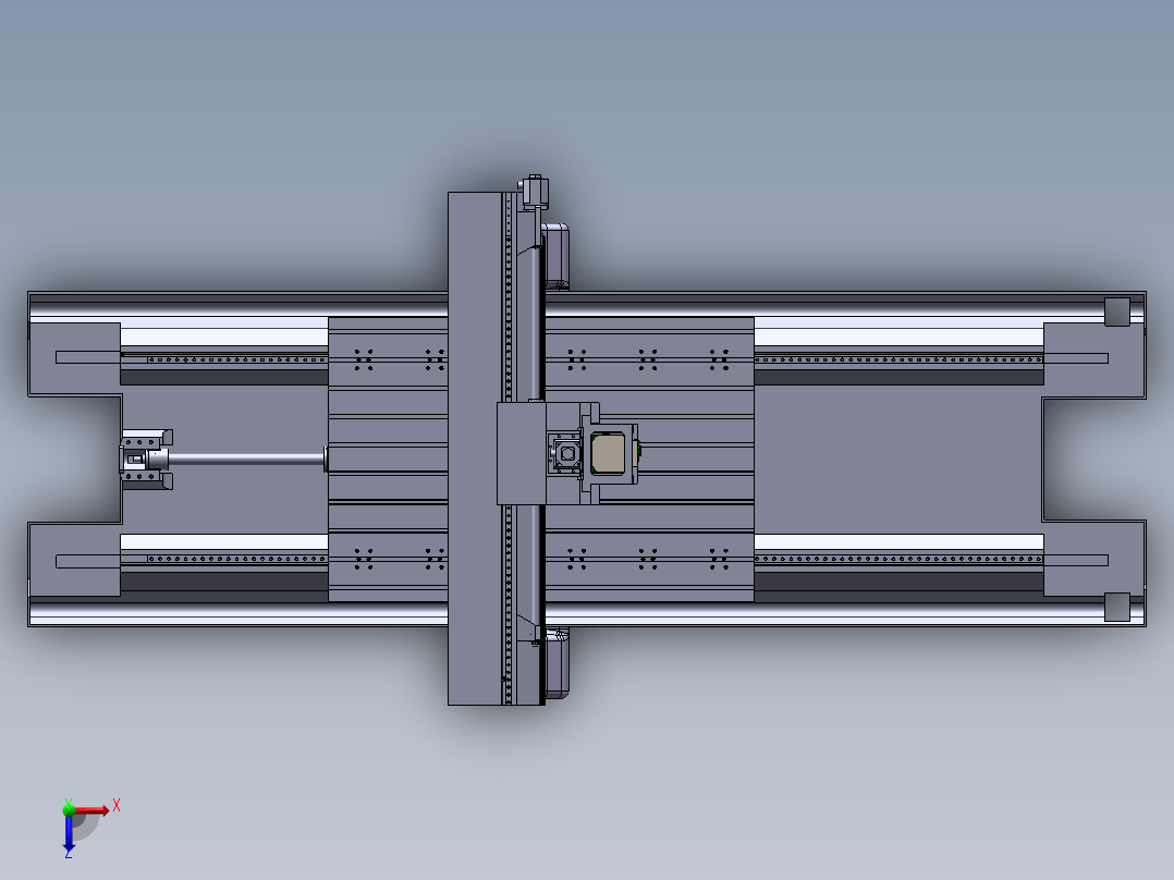 龙门加工中心光机3D模型俯视图