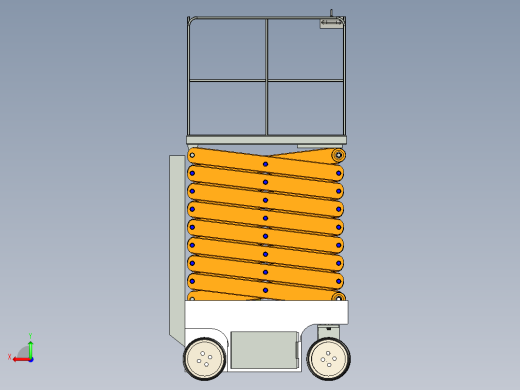 剪叉式升降机3D模型后视缩略图