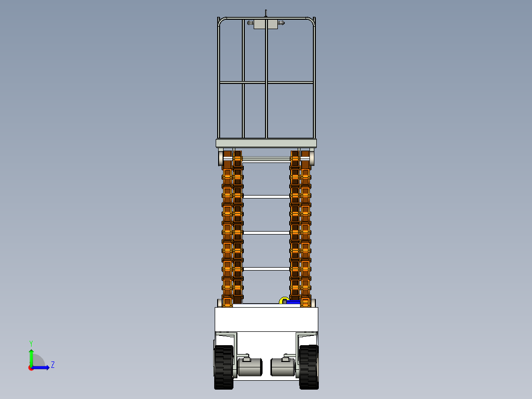 剪叉式升降机3D模型左视图