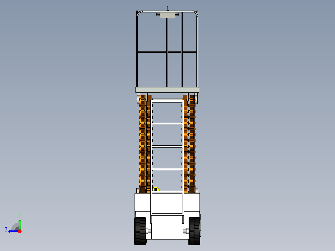 剪叉式升降机3D模型右视图