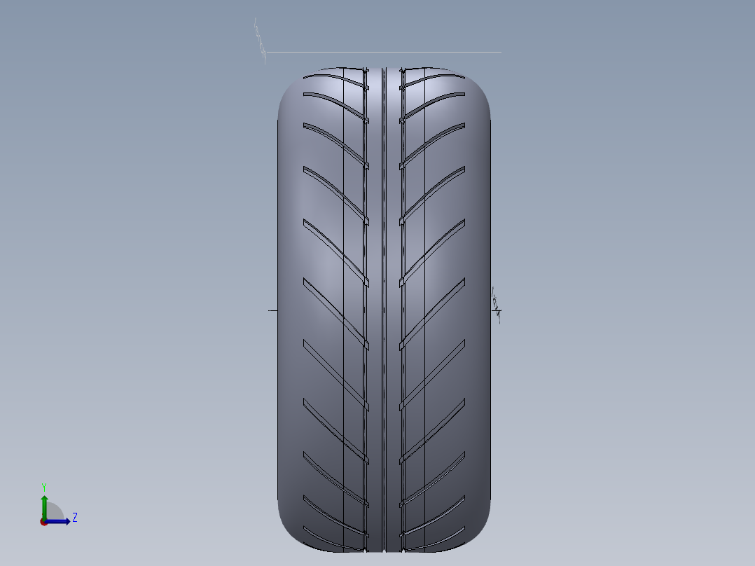 solidworks 车胎3D模型左视图