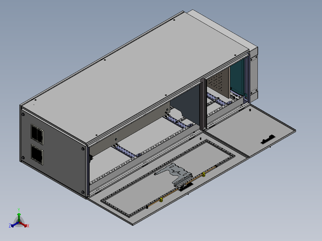 【E95】【IGS】【转】钣金机柜正等轴测图