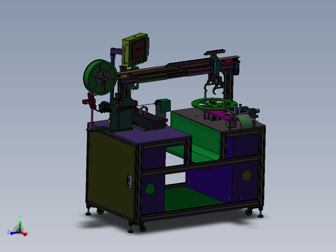 自动绕线扎线机3d图纸 同步带移栽机械取料 绕线扎线一体3d模型