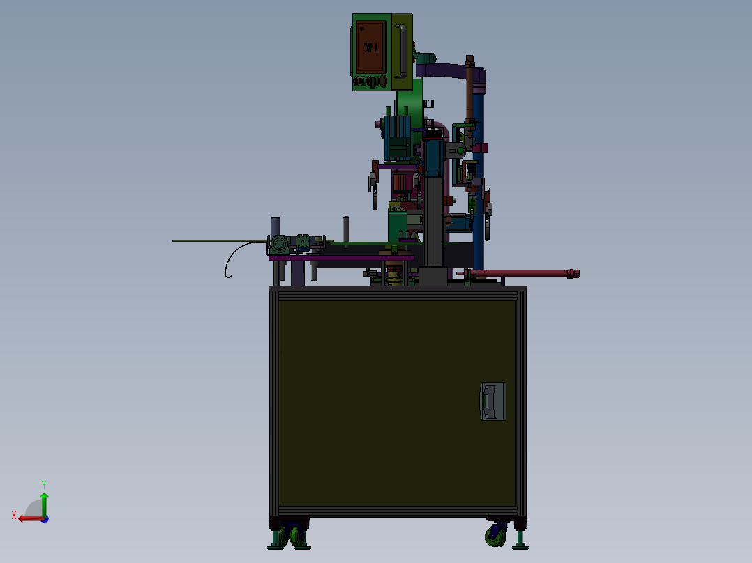 自动绕线扎线机3d图纸 同步带移栽机械取料 绕线扎线一体3d模型后视图