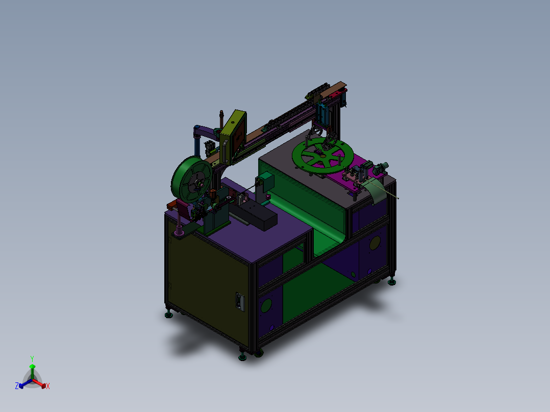 自动绕线扎线机3d图纸 同步带移栽机械取料 绕线扎线一体3d模型正等轴测图