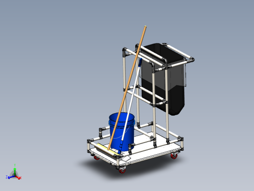 精益管货架推车图纸精益管流利条物料推拉车3d全套图纸
