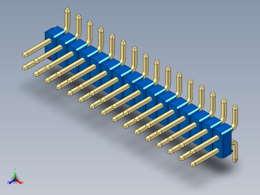 彩色公排针 100mil 2.54mm 系列-DS1022_blue_32p_100mil_TypeSMT_rev1.0