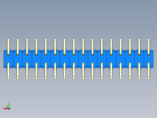 彩色公排针 100mil 2.54mm 系列-DS1022_blue_32p_100mil_TypeSMT_rev1.0后视缩略图