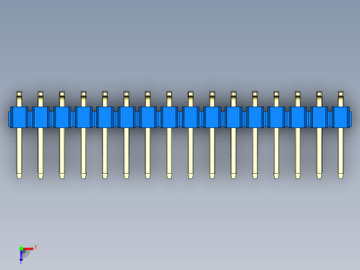 彩色公排针 100mil 2.54mm 系列-DS1022_blue_32p_100mil_TypeSMT_rev1.0俯视缩略图