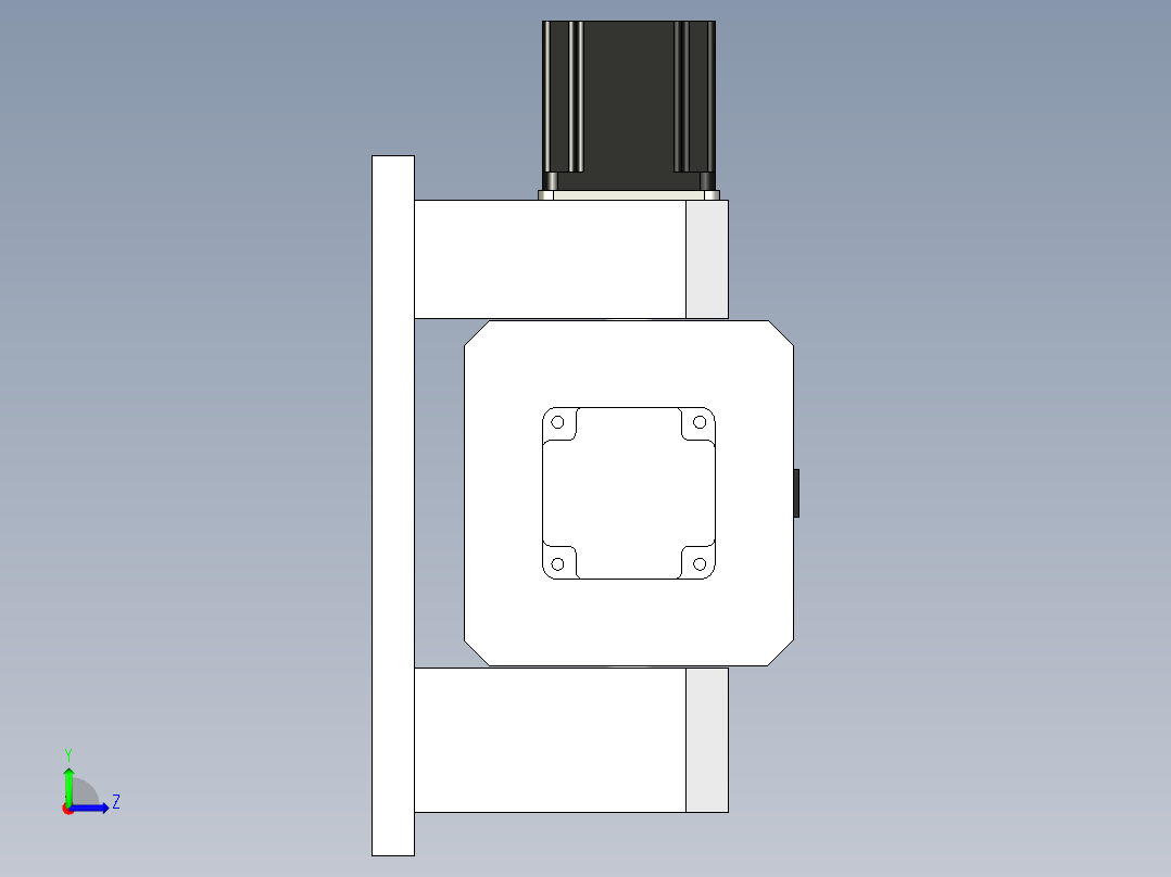 5轴组装机床轴承座左视图