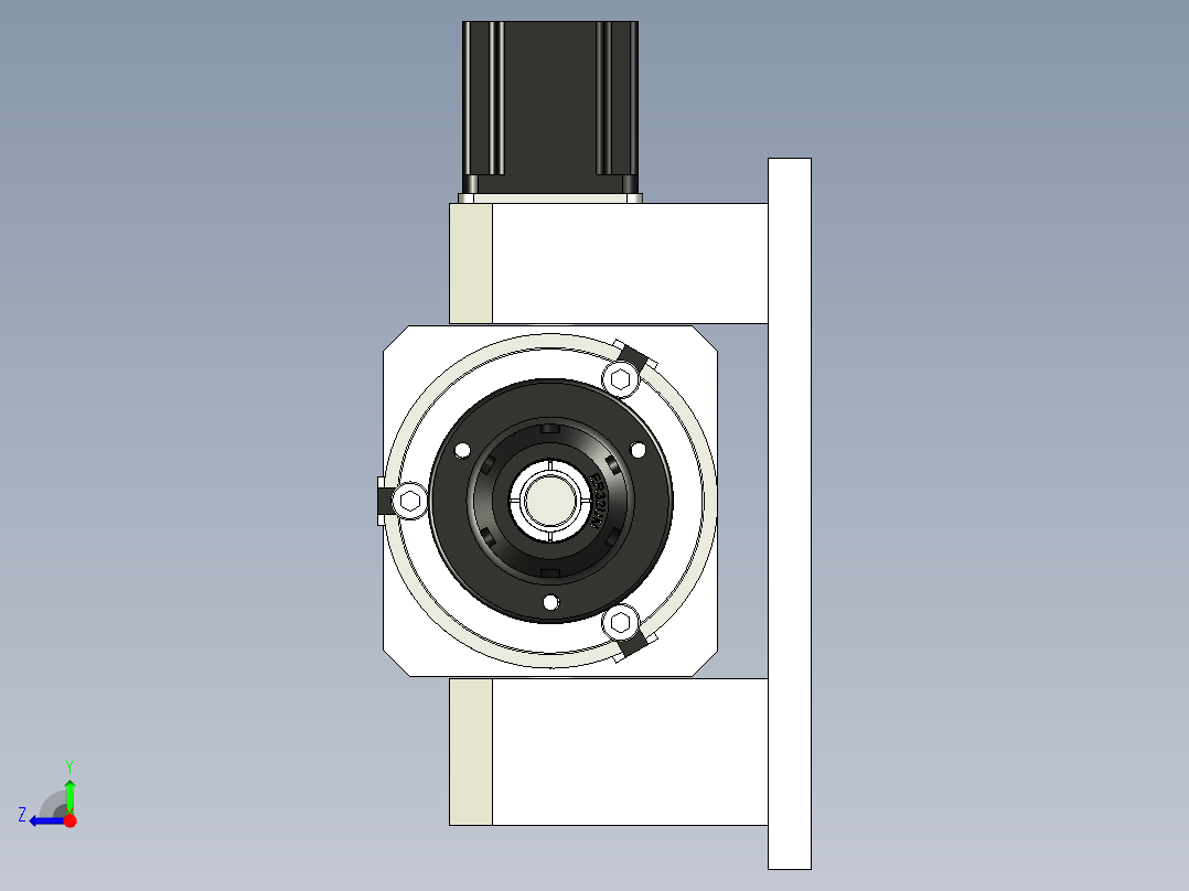 5轴组装机床轴承座右视图