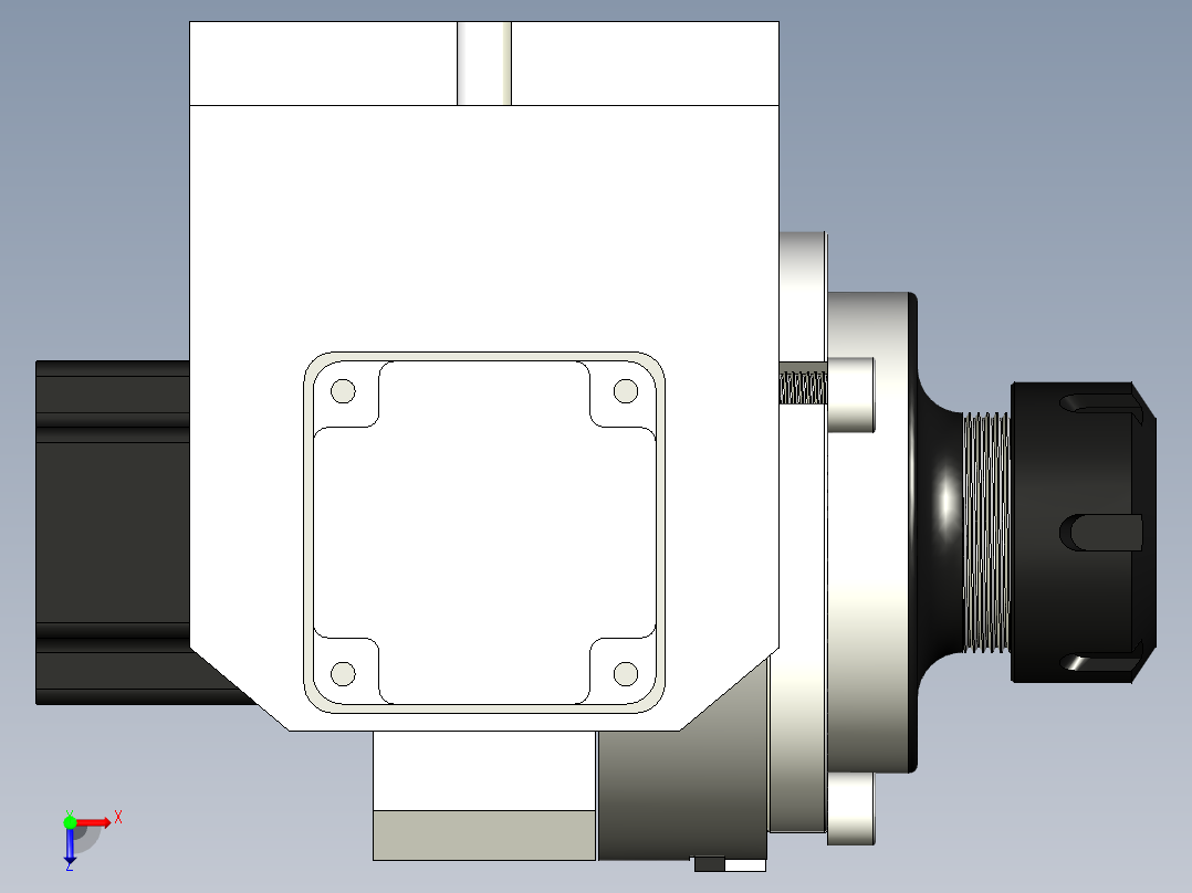 5轴组装机床轴承座俯视图