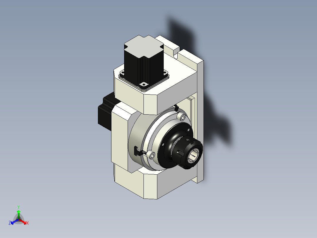 5轴组装机床轴承座正等轴测图