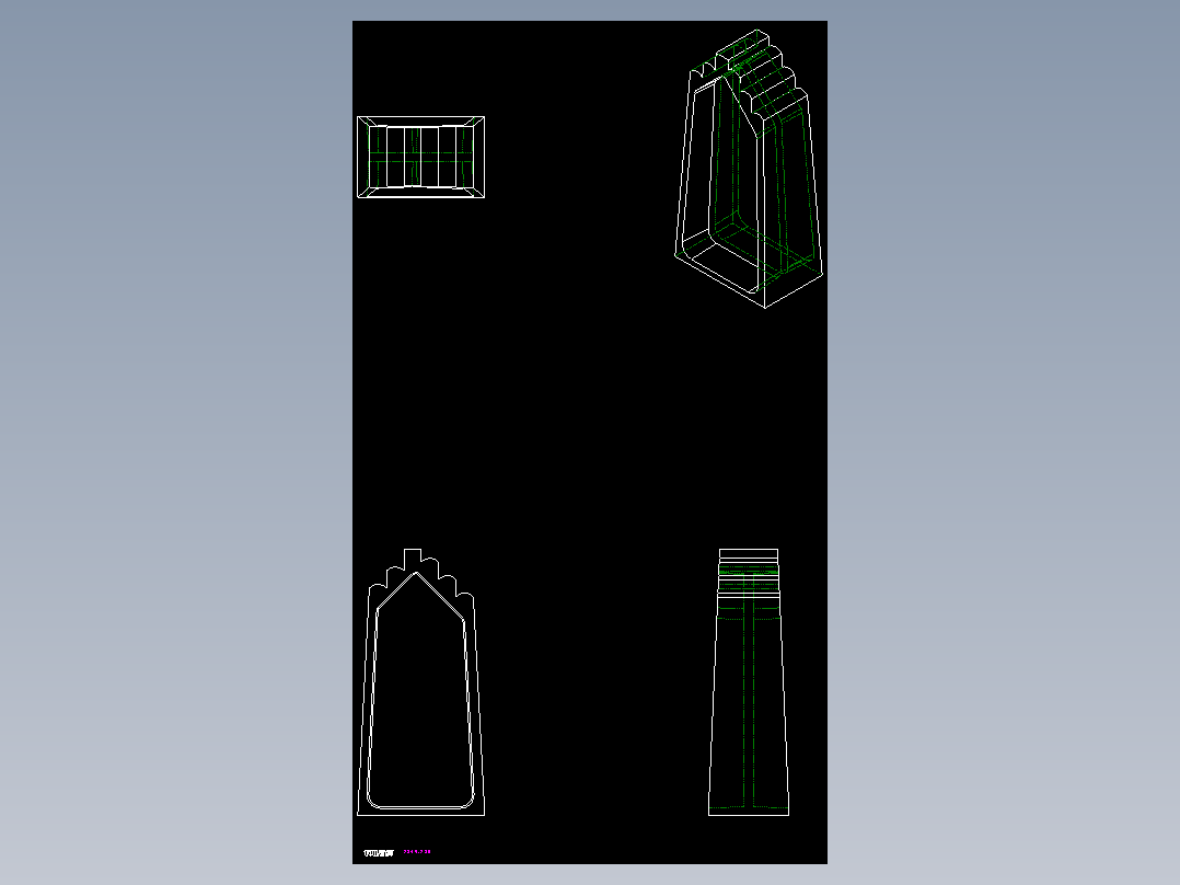 階梯墊塊2349-2D多系列多零件图纸模型