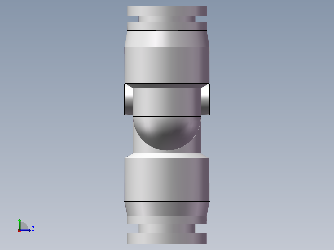 气动接头-Y型三通APYW8-6（8变6）左视图