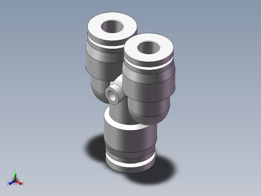 气动接头-Y型三通APYW8-6（8变6）正等轴测缩略图