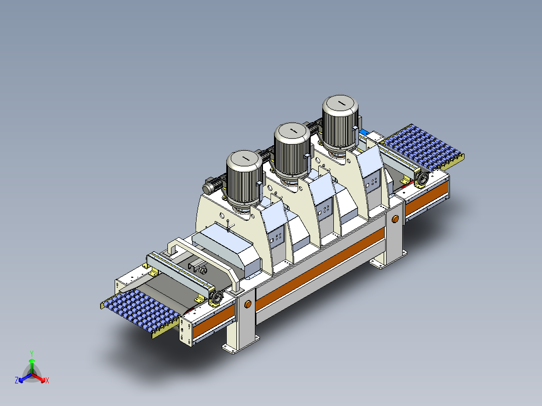 刮平定厚机3D模型正等轴测图